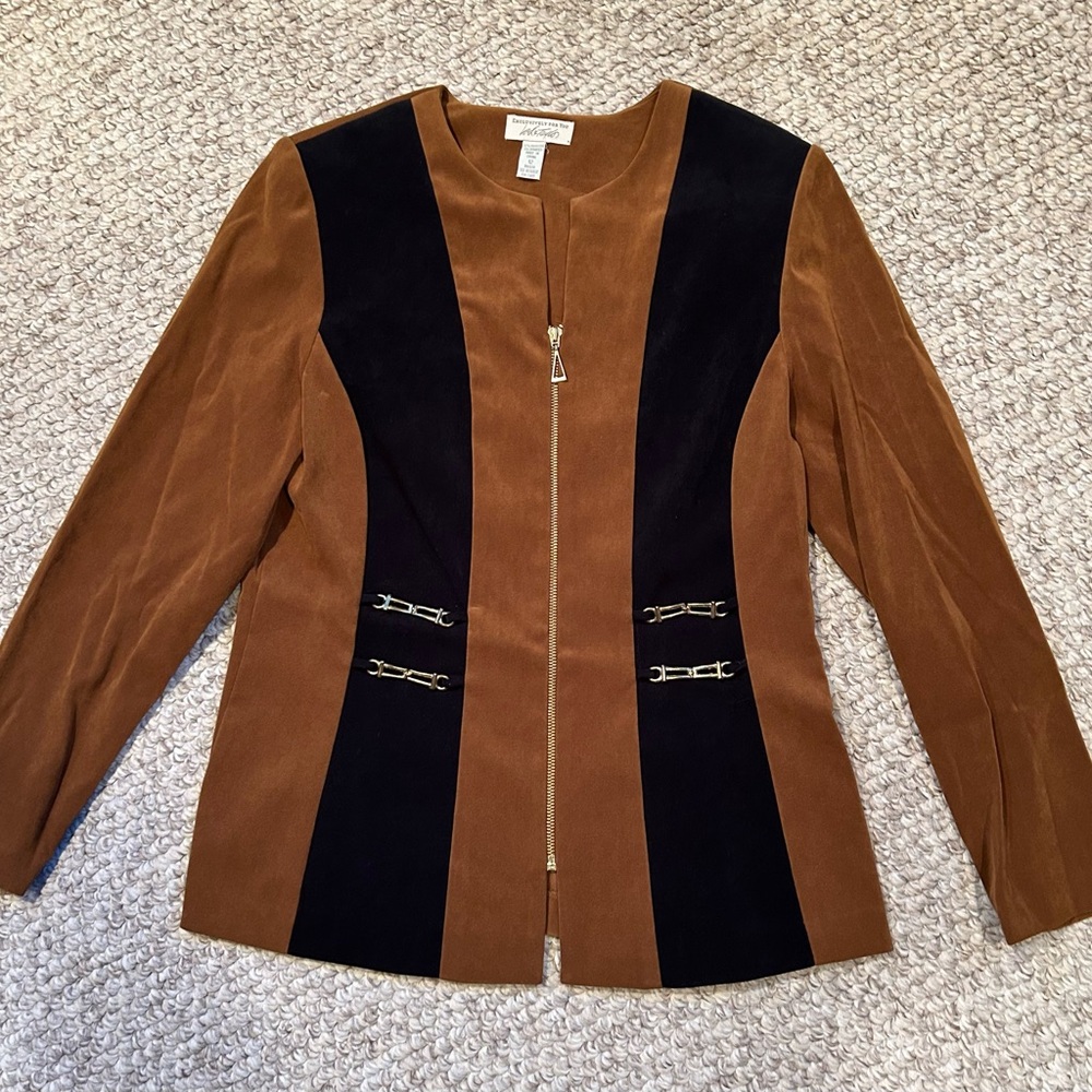Brown and Black Women's Jacket